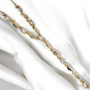 Givenchy linear crystal necklace in gold.